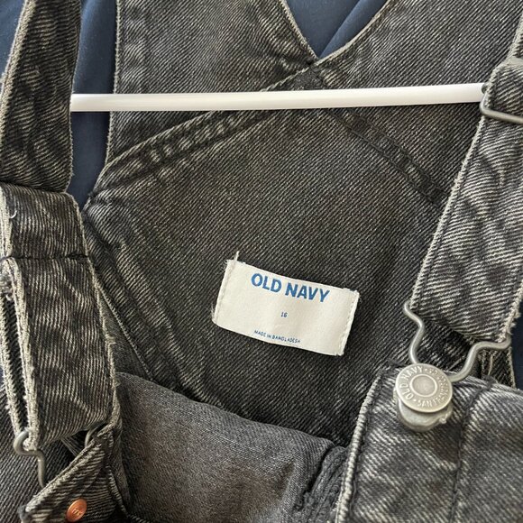 Old Navy Black Overalls Straight Leg Sz 16 New with Tags - Picture 3 of 4